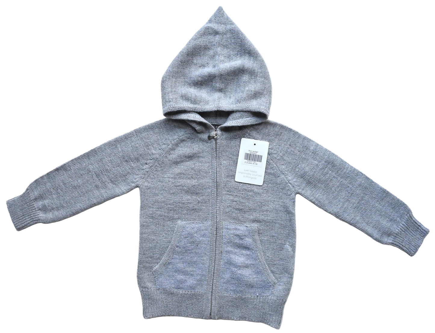 KIDS SHEEP WOOL SWEATER WITH HOODIE